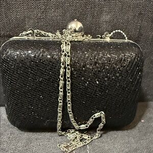Black Sparkle Evening Clutch - Women